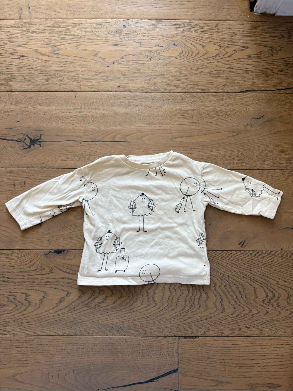 Otter Avenue Doodle Print Long Sleeve Tee 18M Cream